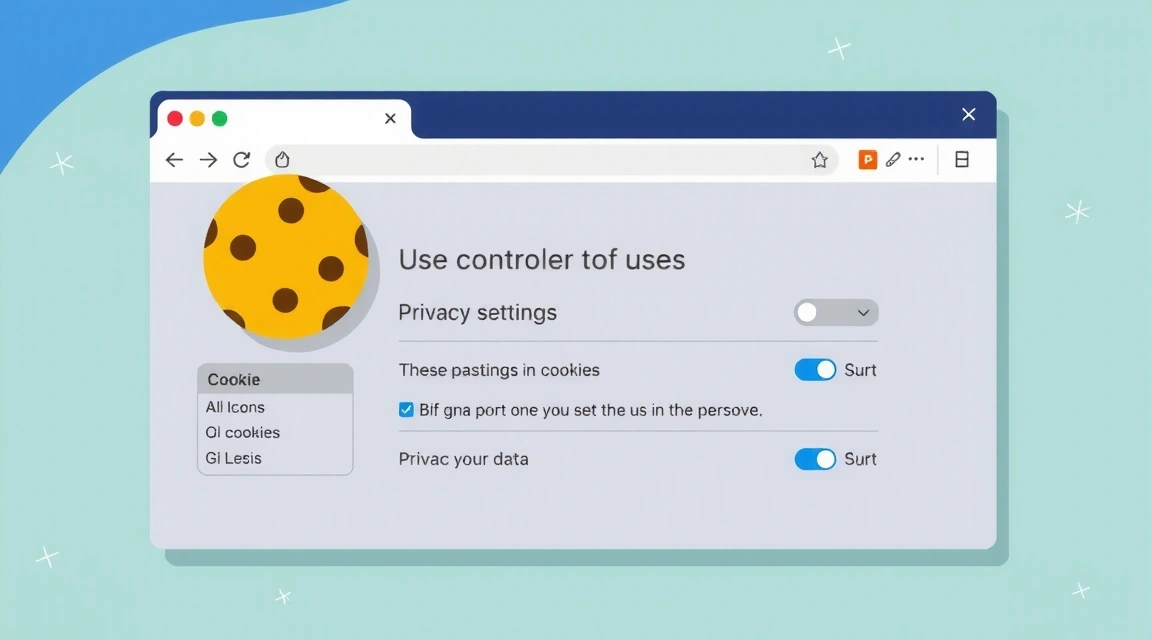 Illustration von Cookies und Datensicherheit im Webbrowser
